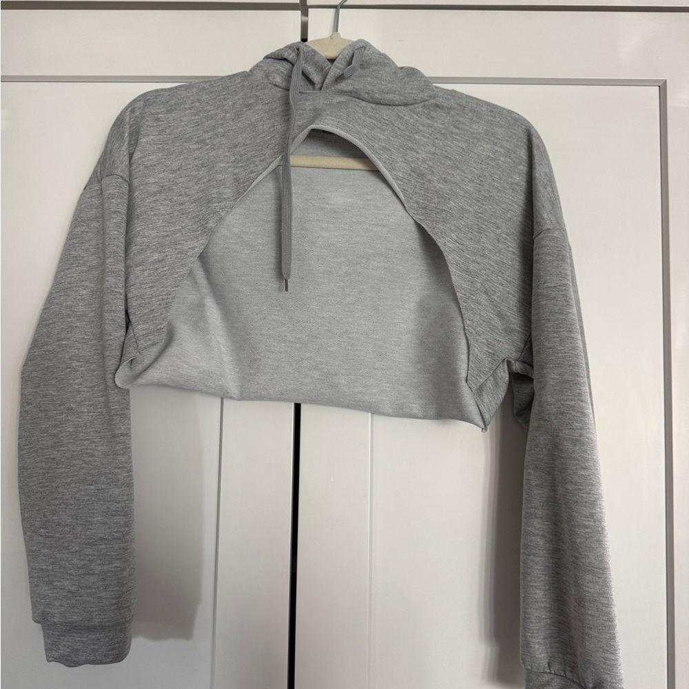 Gray Women's Cropped Hoodie